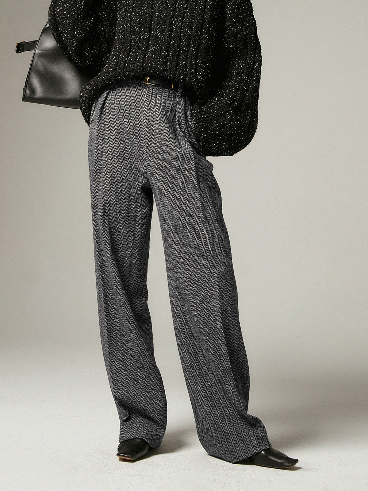 Grijze wijde broek voor dames