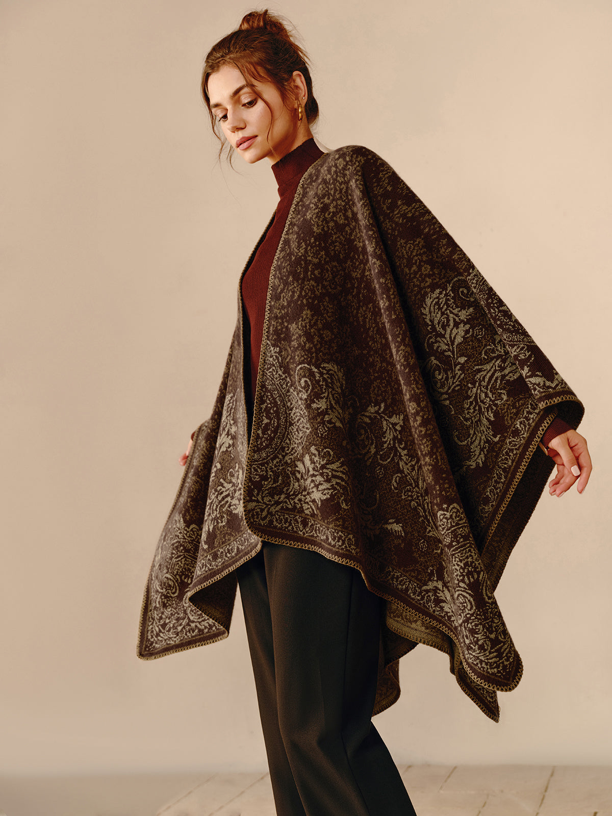 Boho dubbelzijdige poncho