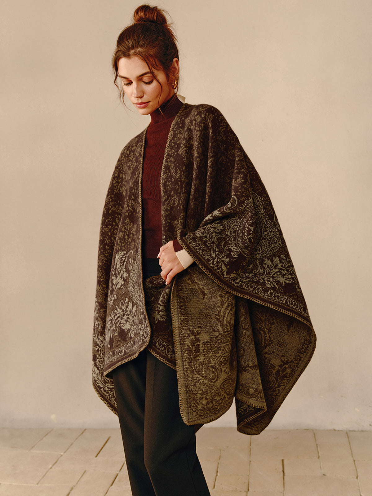 Boho dubbelzijdige poncho