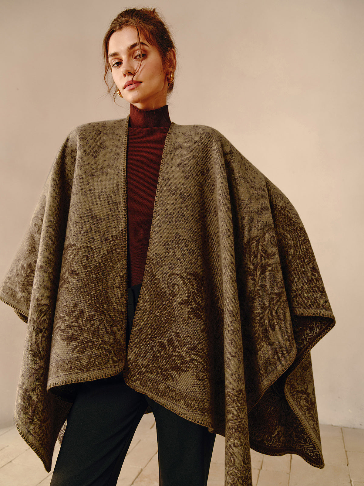Boho dubbelzijdige poncho