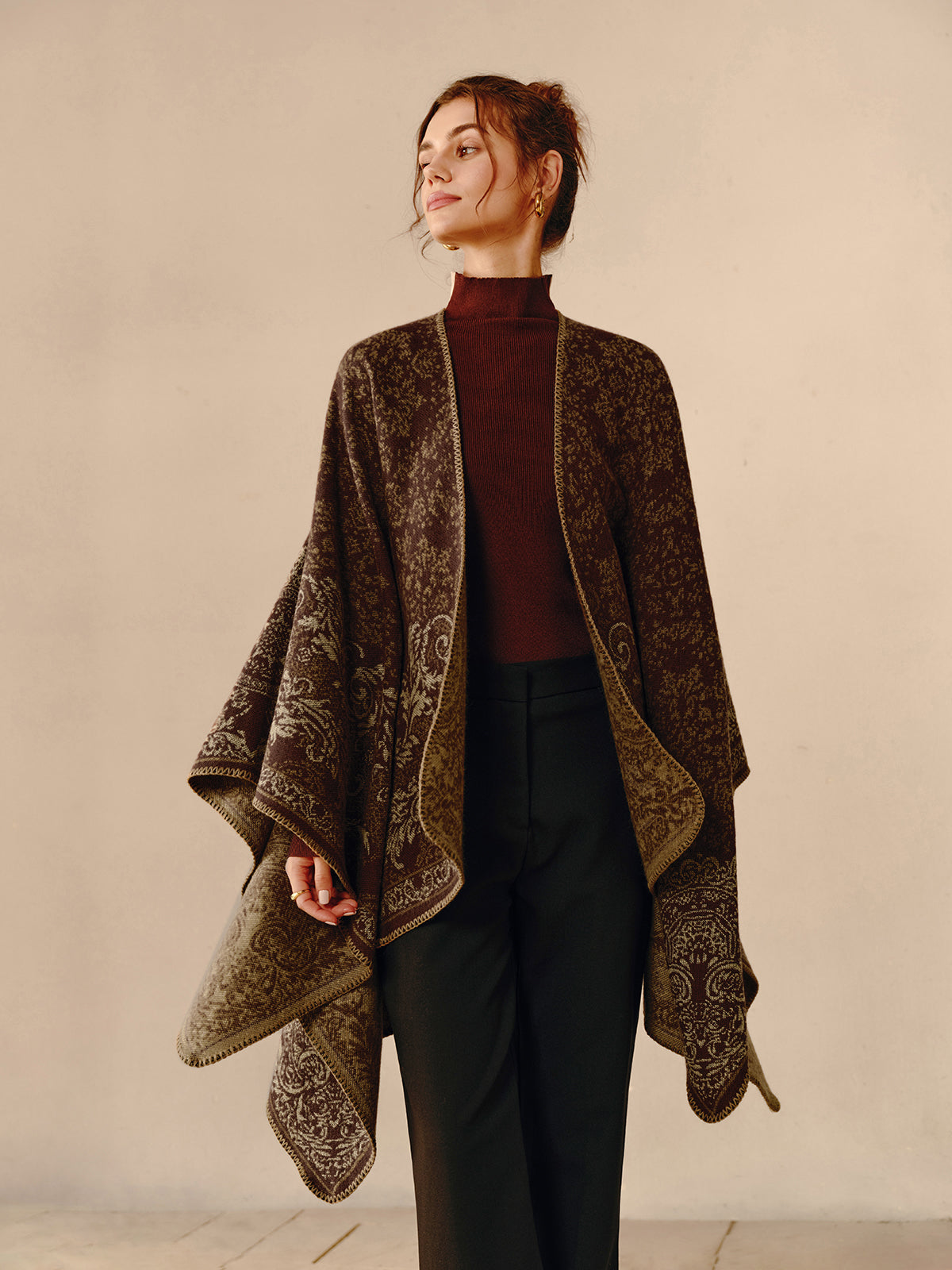 Boho dubbelzijdige poncho