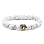 Bedelarmband met natuurstenen en uil