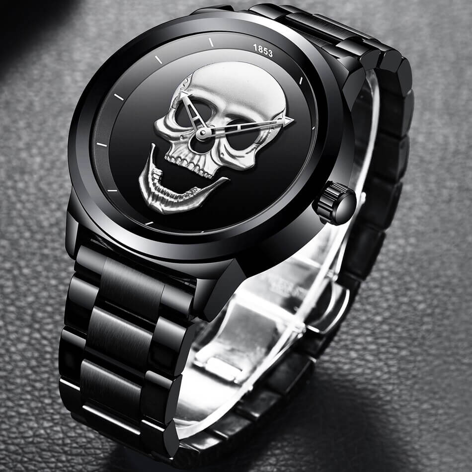 Heren schedel horloge