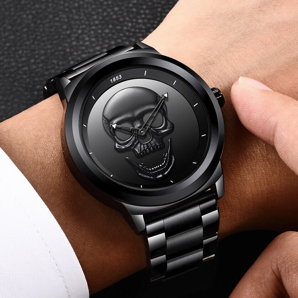 Heren schedel horloge