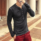 Casual herenhenley met lange mouwen