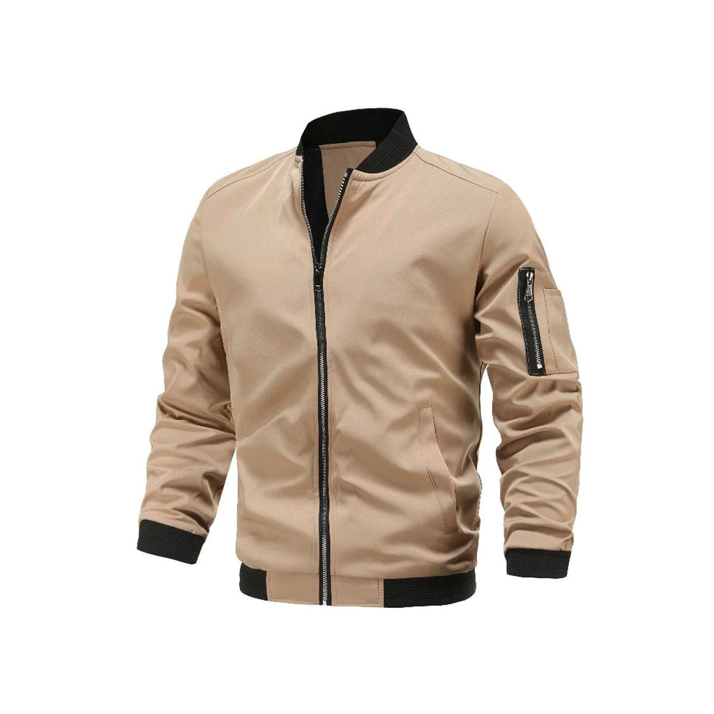 Lichte & trendy heren bomberjack met rits