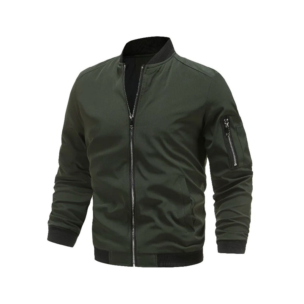 Lichte & trendy heren bomberjack met rits