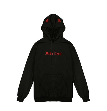 Hoodie met duivelsmotief