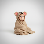 Baby badmantel met capuchon