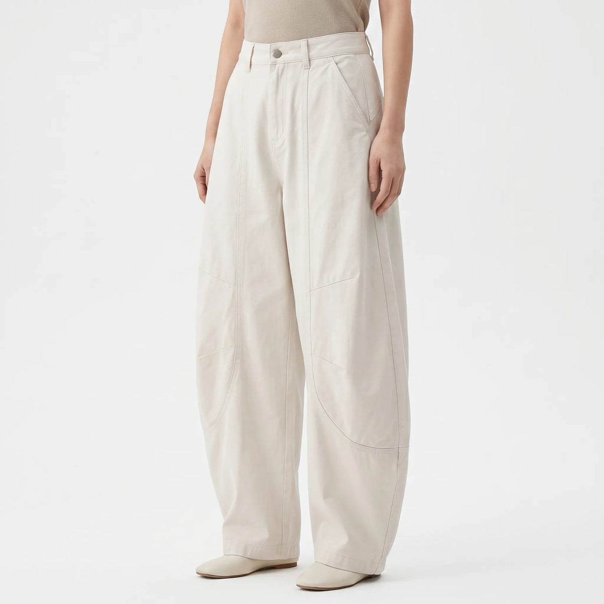 Loszittende barrel-leg-broek