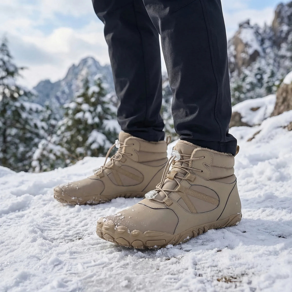 Barefoot enkellaars voor buiten in de winter