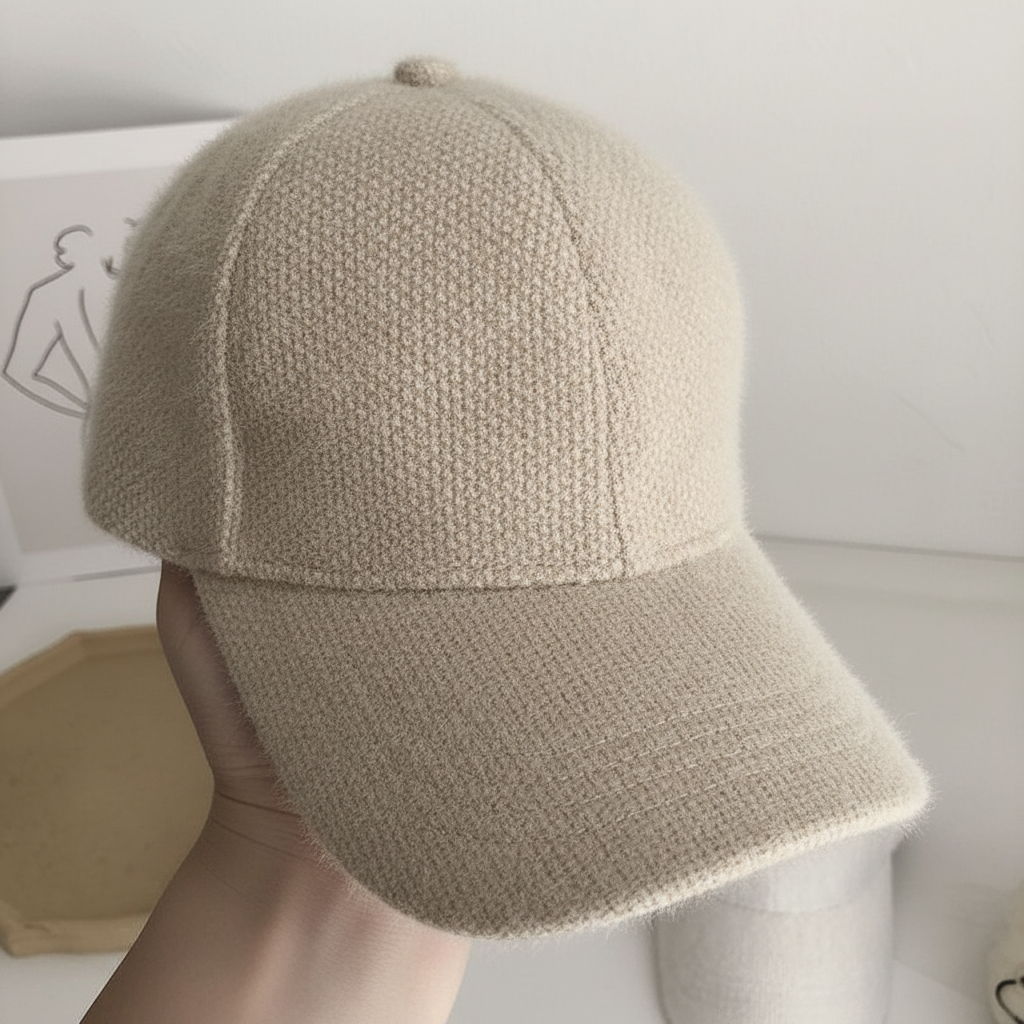 Baseballcap met imitaatbont