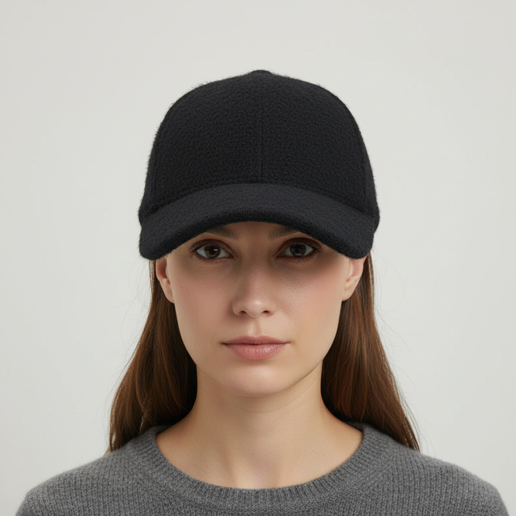 Baseballcap met imitaatbont