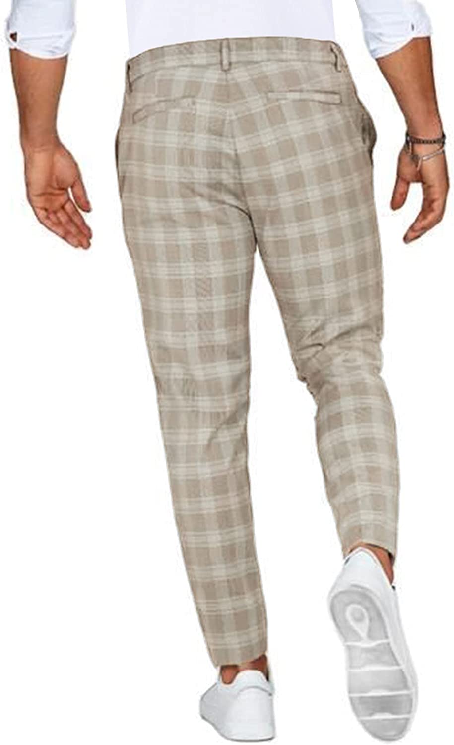 Kwadwo | Slimfit herenchino met ruitpatroon