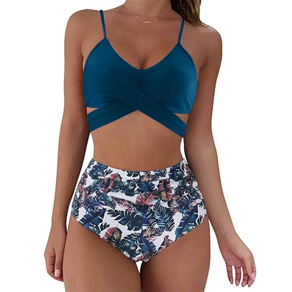 Belle high waisted, kleurrijke damesbikini — afbeelding 19