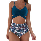 Belle high waisted, kleurrijke damesbikini — afbeelding 19