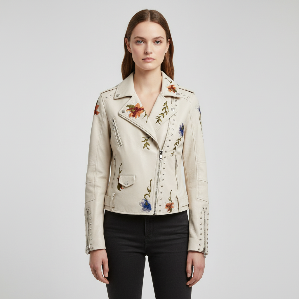 Bikerjacke van leer