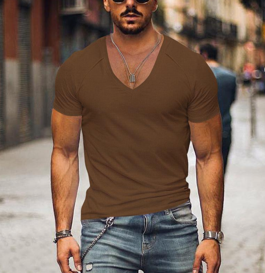 Heren T-shirt met V-hals