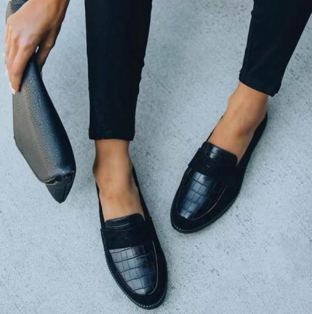 Zwarte dames loafers