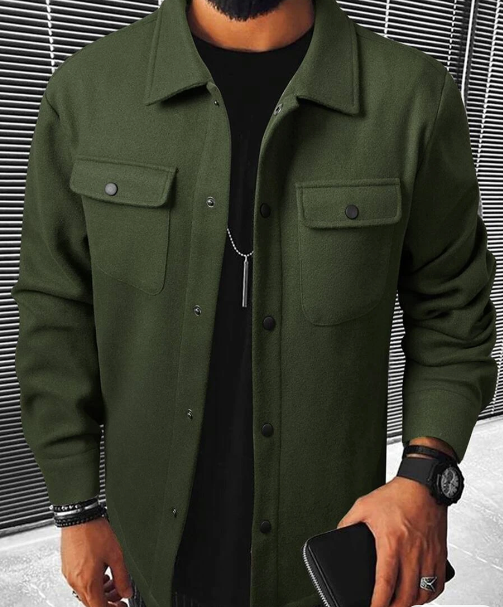 Warm herenshirt met zakken