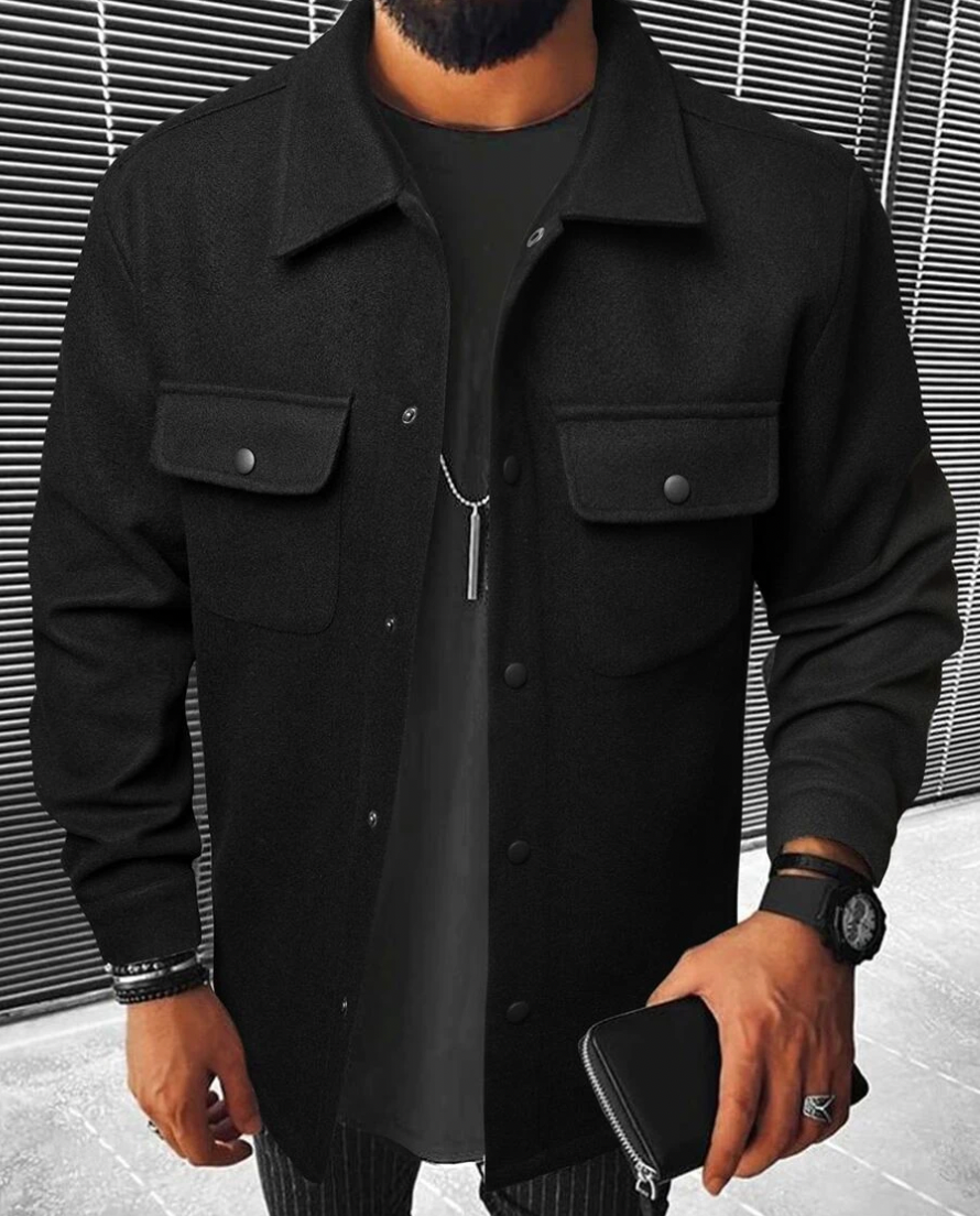 Warm herenshirt met zakken
