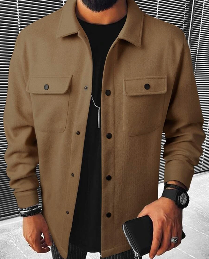 Warm herenshirt met zakken