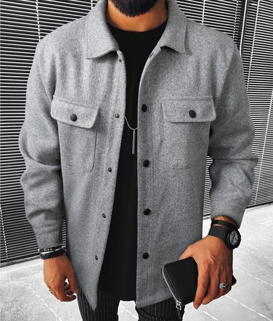 Warm herenshirt met zakken