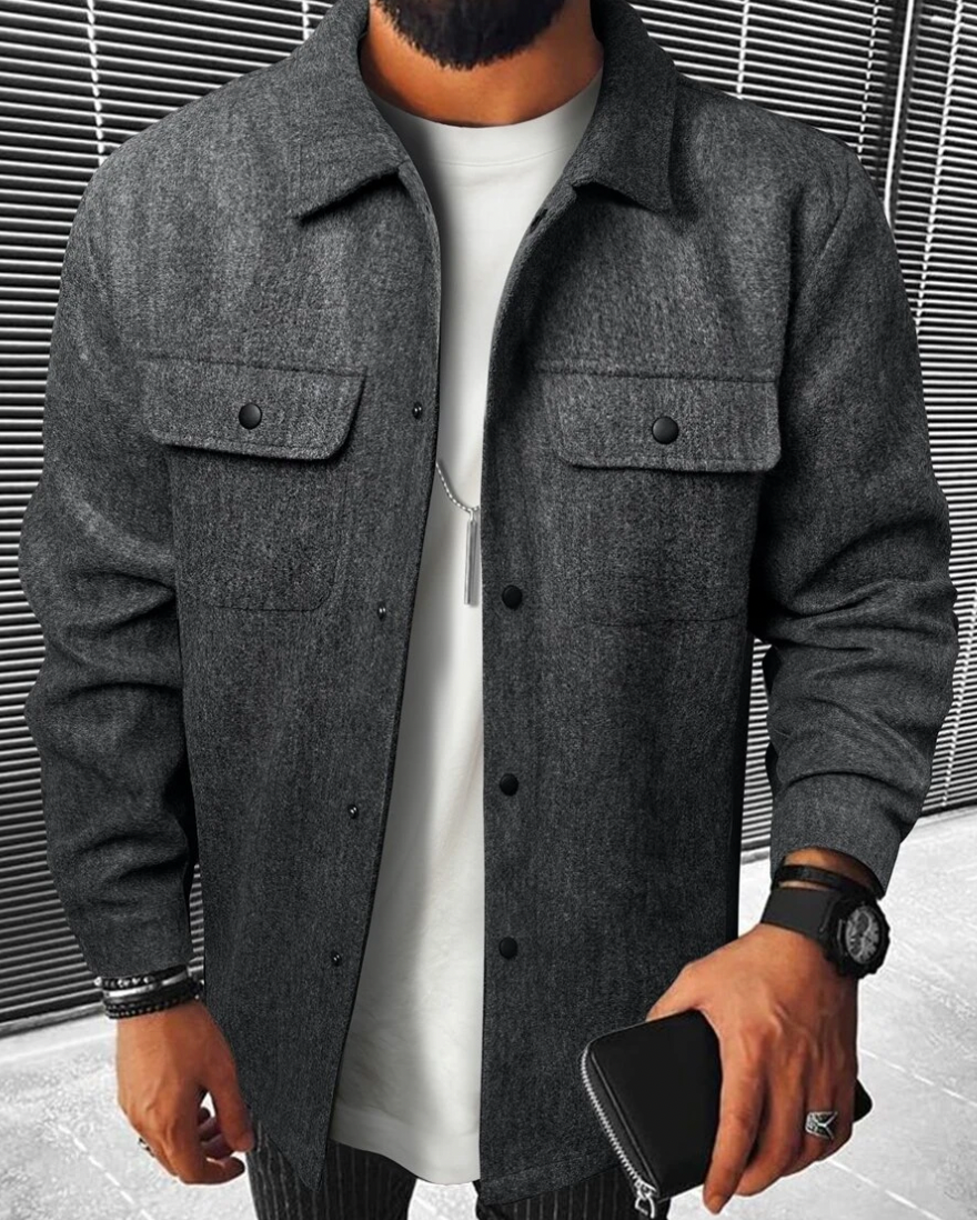 Warm herenshirt met zakken