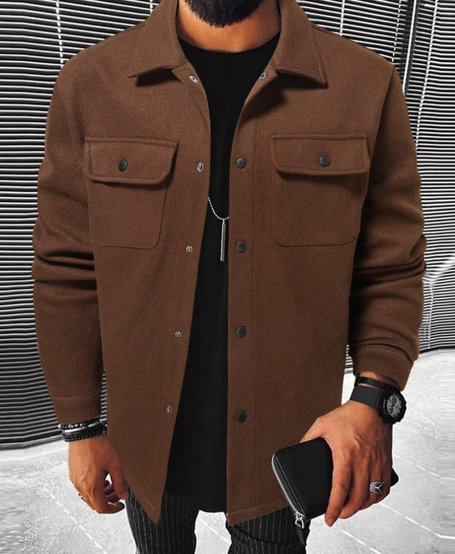 Warm herenshirt met zakken