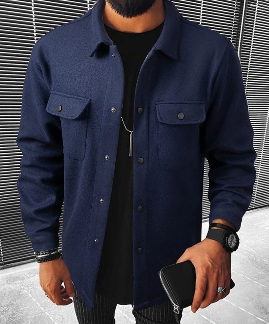 Warm herenshirt met zakken