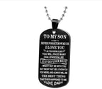 Aan mijn zoon hanger ketting