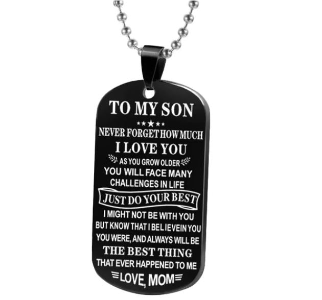 Aan mijn zoon hanger ketting