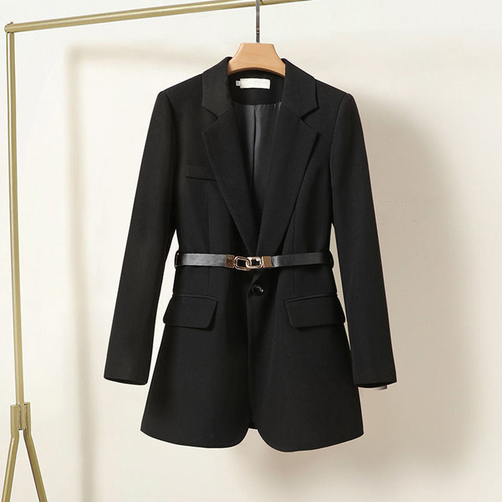 Dames blazer met ceintuur