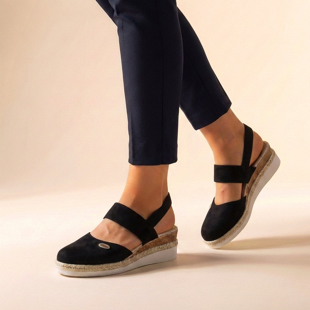 Damesespadrillesandalen met platformzool