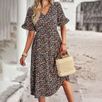 Bloemenprint midi-jurk
