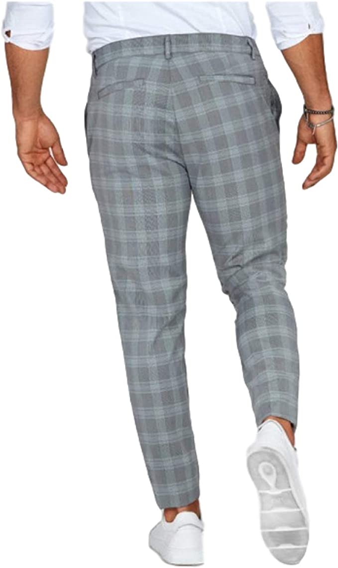 Kwadwo | Slimfit herenchino met ruitpatroon