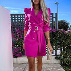 Jurk in blazerstijl met riem