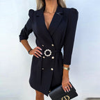 Jurk in blazerstijl met riem