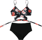 Belle high waisted, kleurrijke damesbikini
