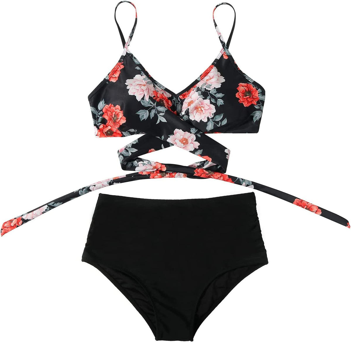 Belle high waisted, kleurrijke damesbikini