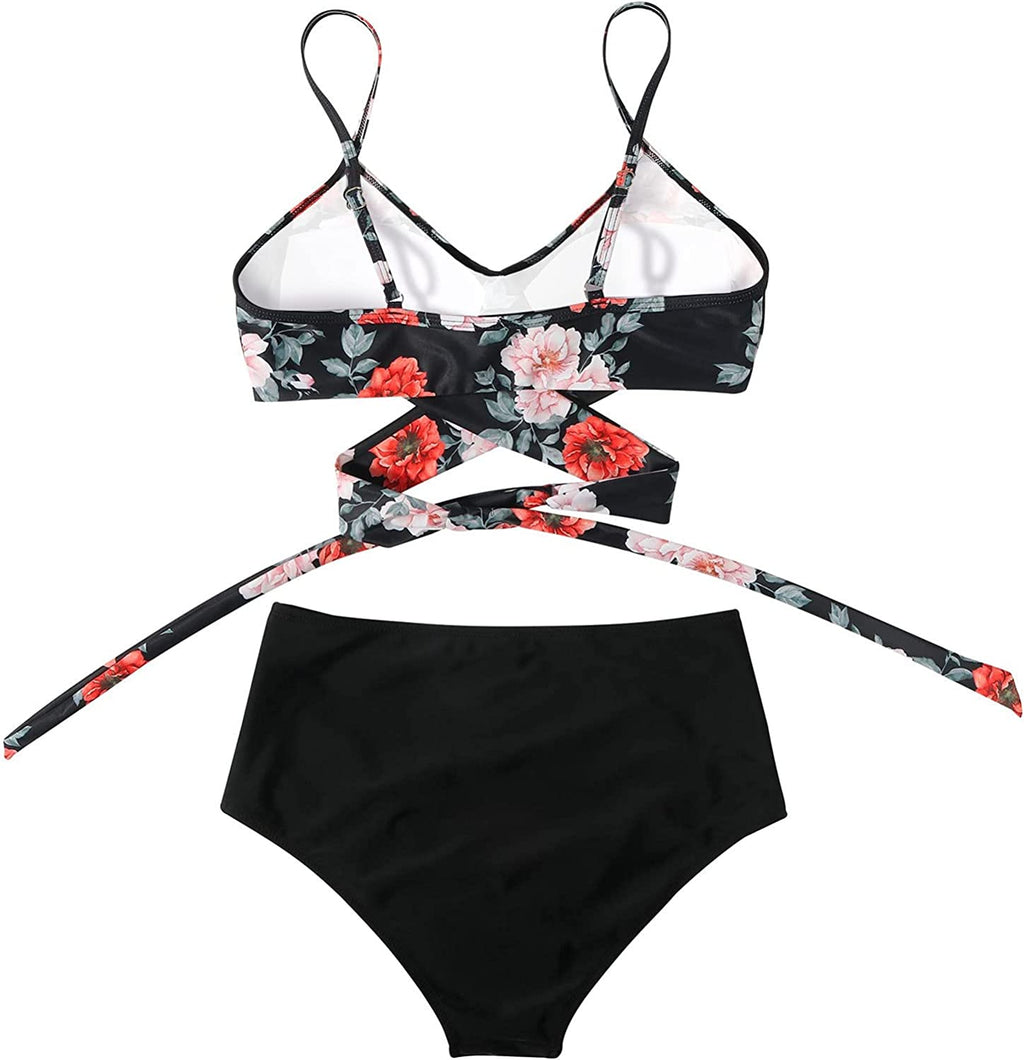 Belle high waisted, kleurrijke damesbikini — afbeelding 11