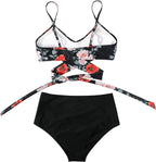 Belle high waisted, kleurrijke damesbikini — afbeelding 11