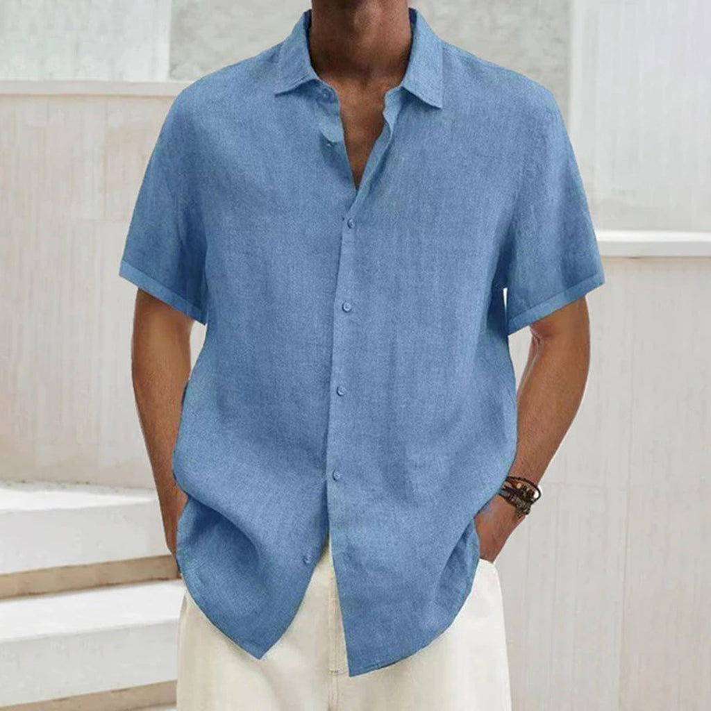 Heren poloshirt van katoen-linnen