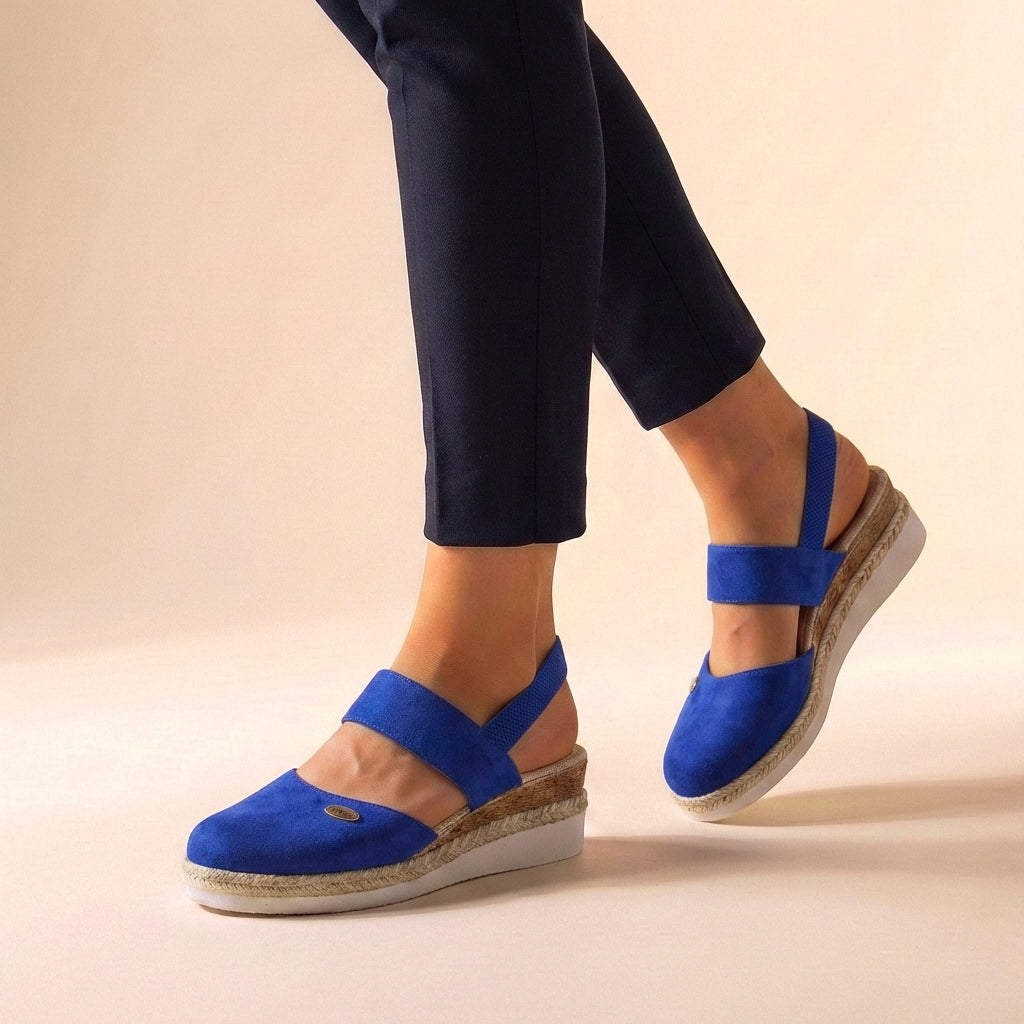 Damesespadrillesandalen met platformzool