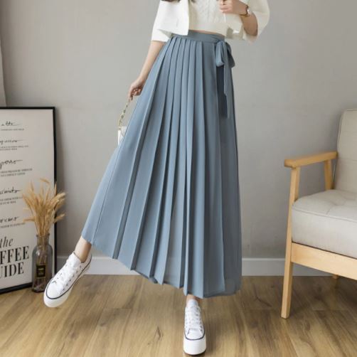 Geplooide broek van chiffon