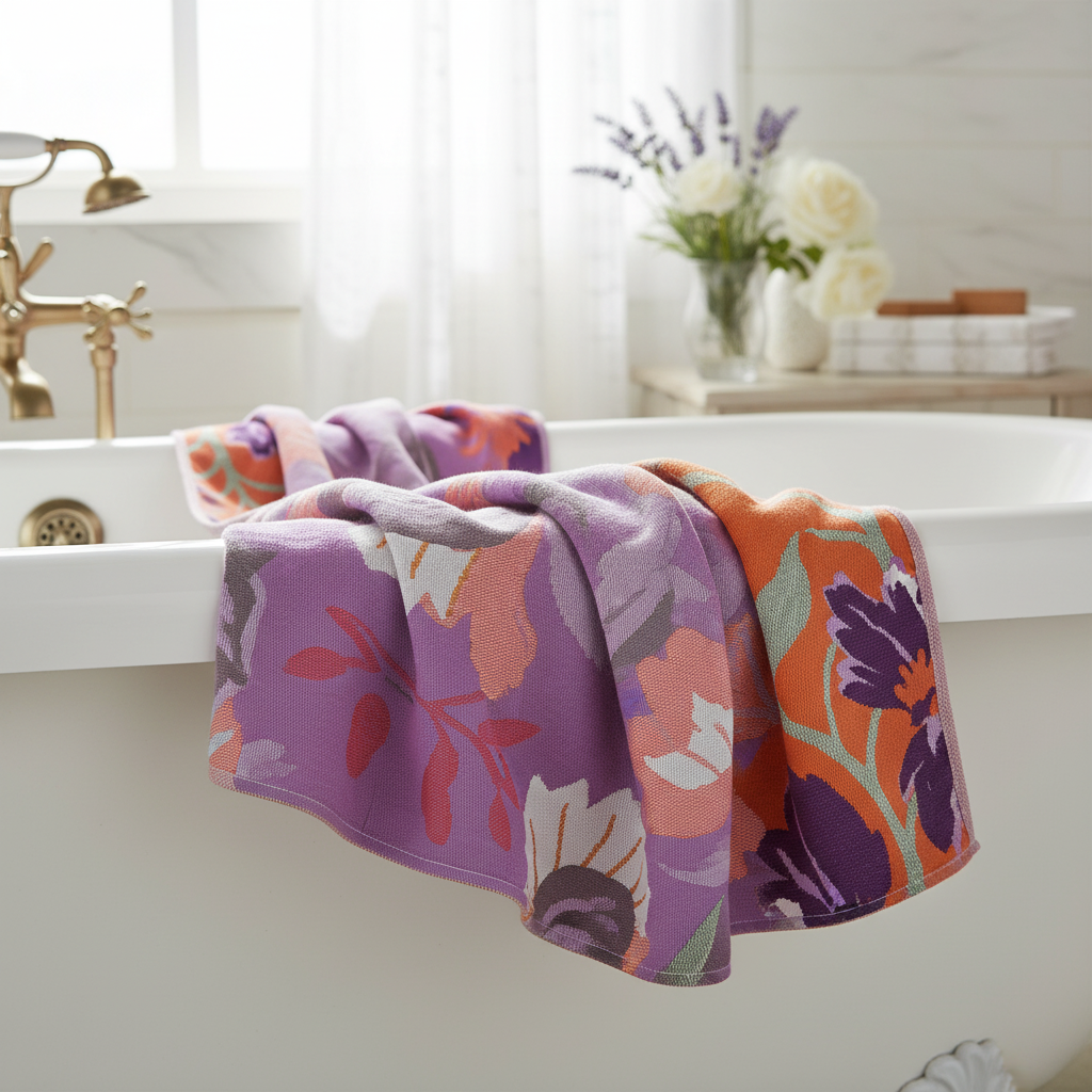 Bloemenpatroon handdoek