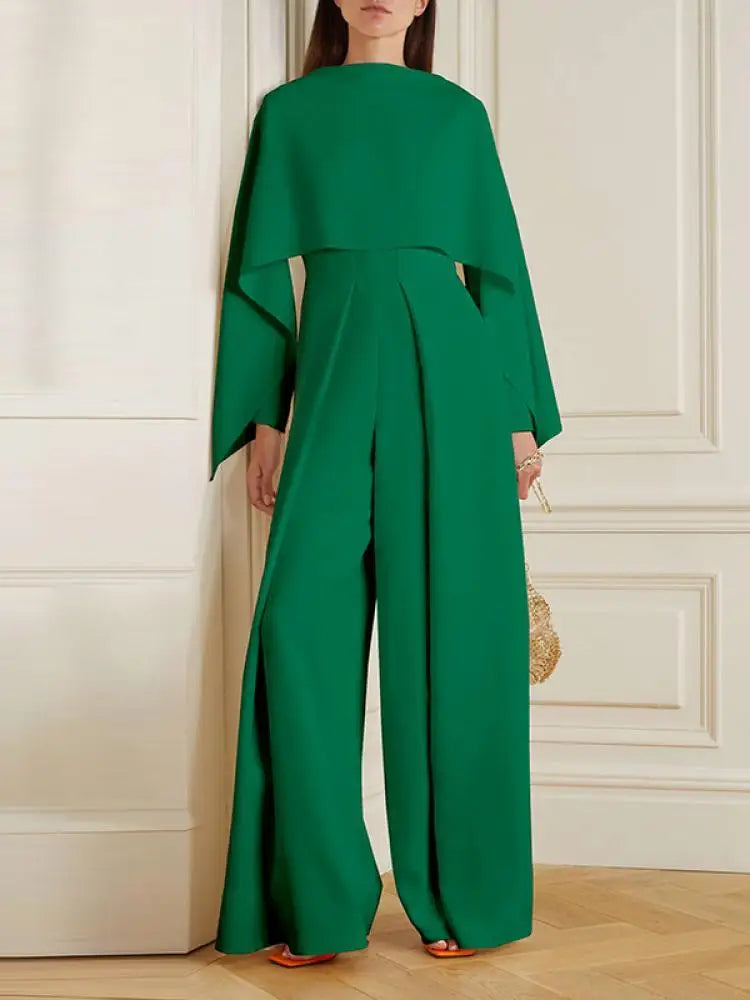 Effen jumpsuit met prachtige plooien