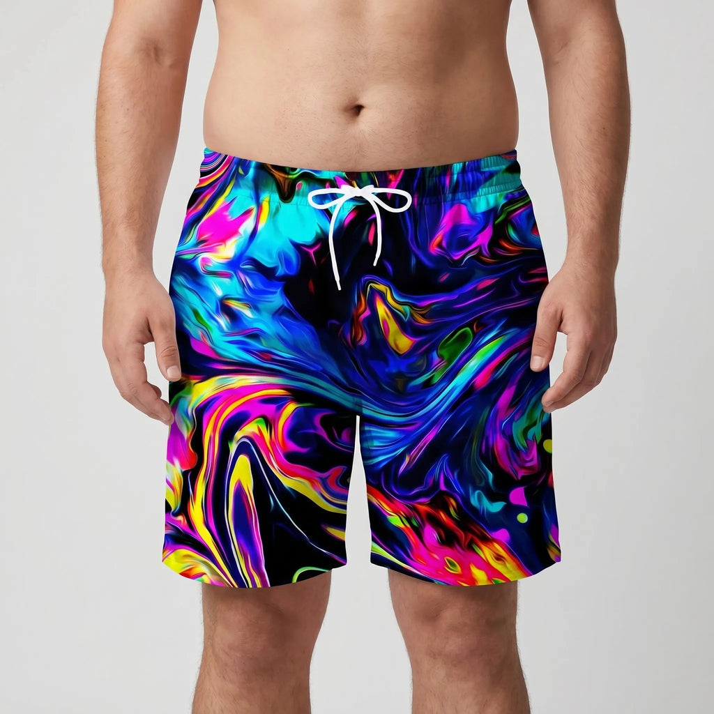 Strandshorts met gedurfde grafische print