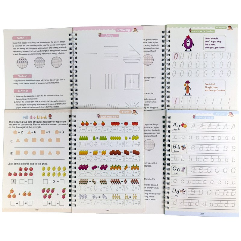 Magisch herschrijfbaar oefenboek voor kids