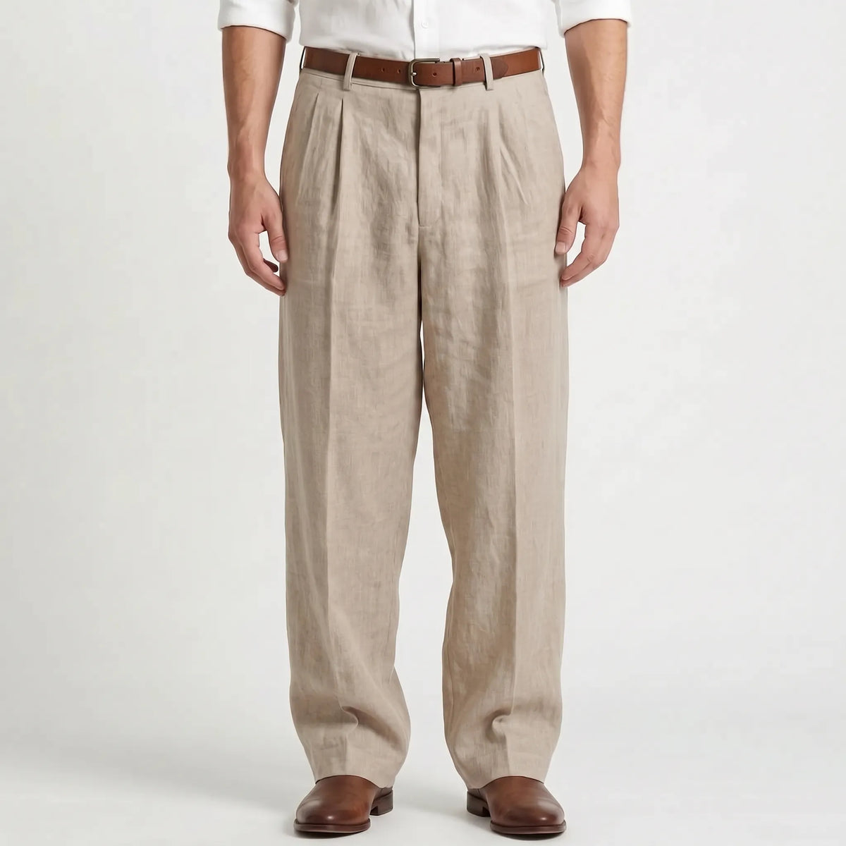 Broek met plooien voor heren